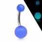 Piercing nombril Titane G23 Boules Glow in the Dark