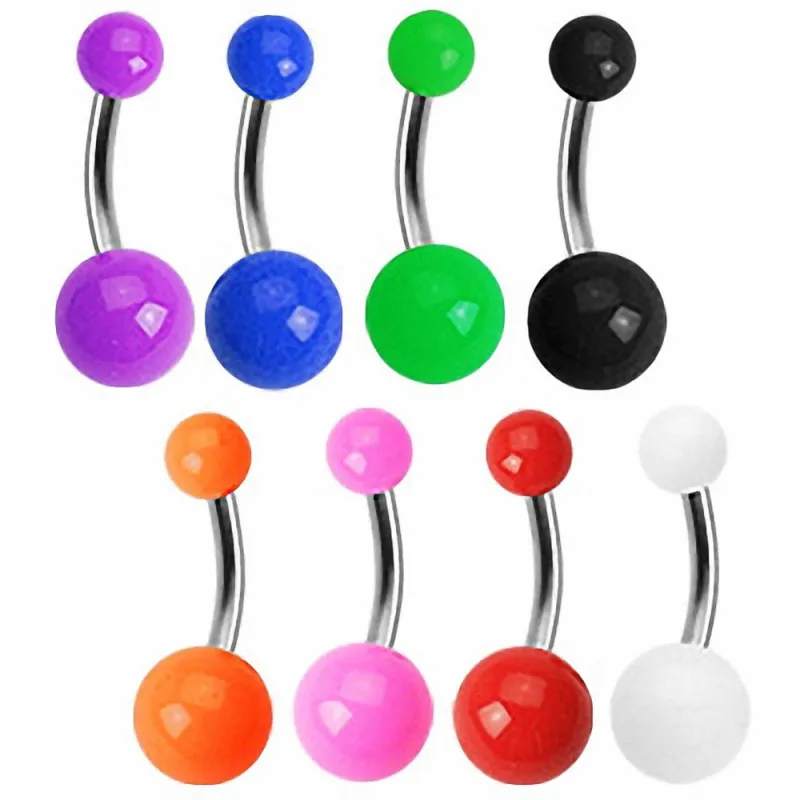 Piercing nombril Titane G23 Boules Acrylique