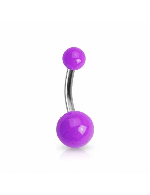 Piercing nombril Titane G23 Boules Acrylique