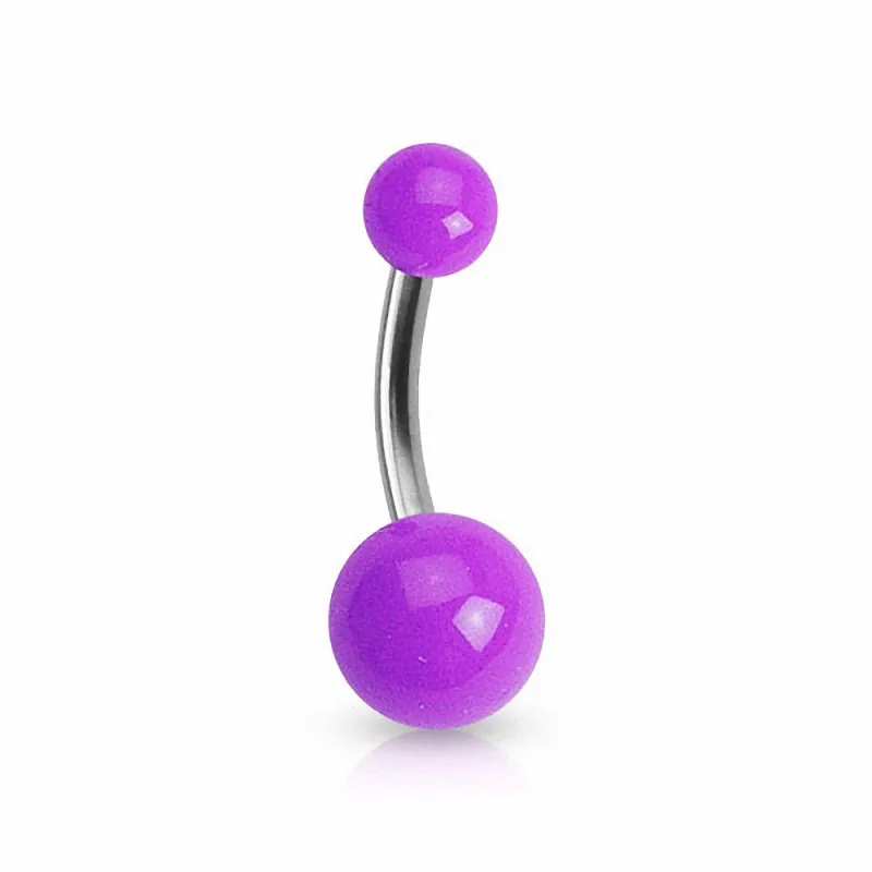 Piercing nombril Titane G23 Boules Acrylique