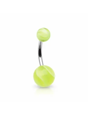 Piercing nombril Titane G23 Boules Marbrées