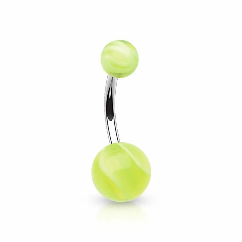 Piercing nombril Titane G23 Boules Marbrées