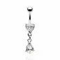 Piercing nombril Strass Coeur et Larme