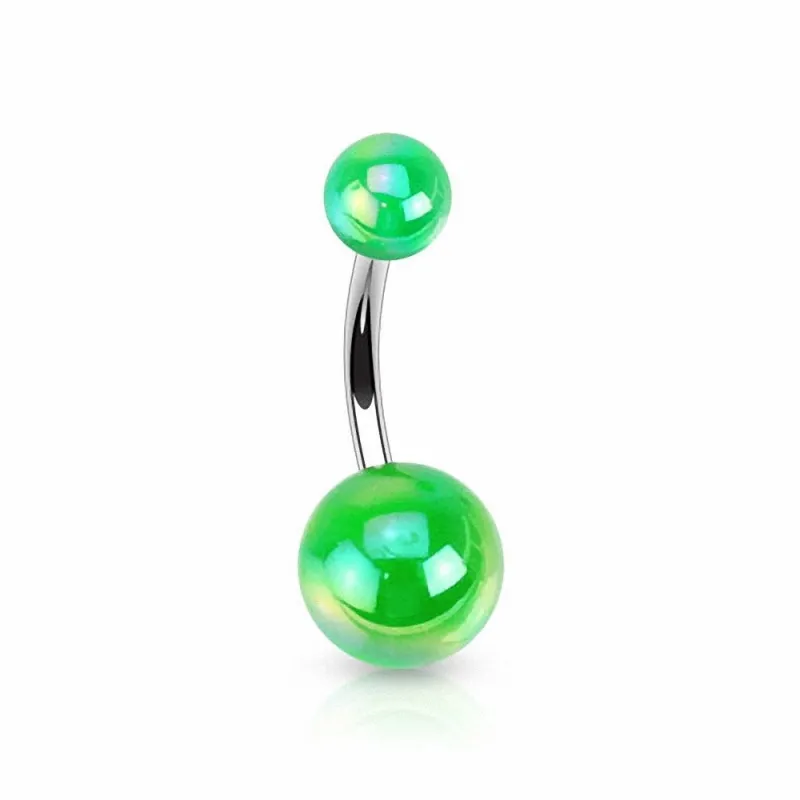 Piercing Nombril Boules Acrylique Métalliques