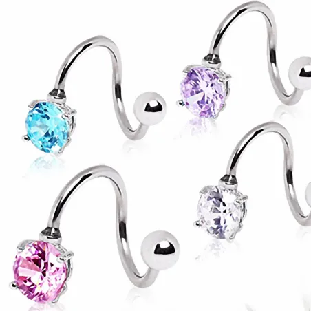 Piercing nombril spirale strass