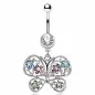 Piercing nombril papillon fleurs