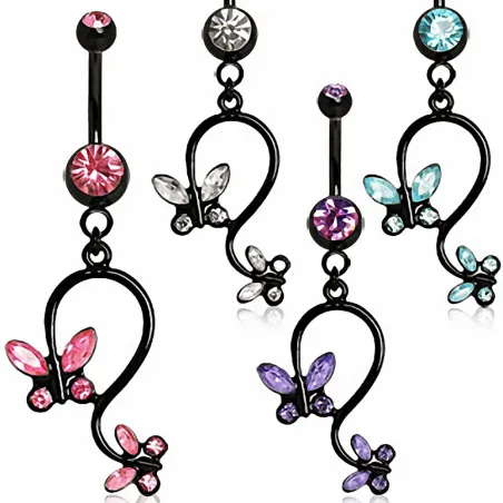 Piercing nombril blackline papillon