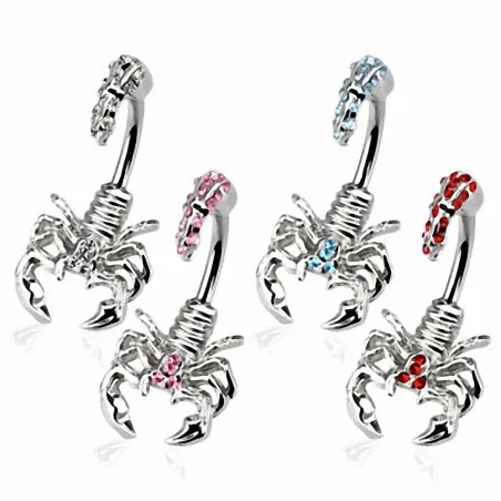 Piercing nombril scorpion strass