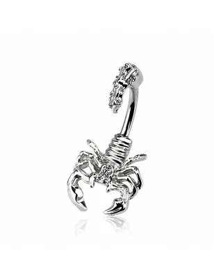 Piercing nombril scorpion strass