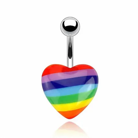 Piercing nombril coeur gay pride