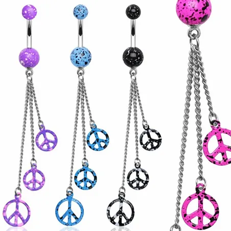 Piercing nombril chaines peace