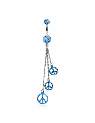 Piercing nombril chaines peace