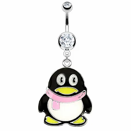 Piercing nombril pingouin écharpe