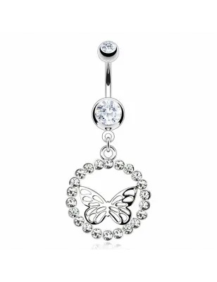 Piercing nombril papillon orbe