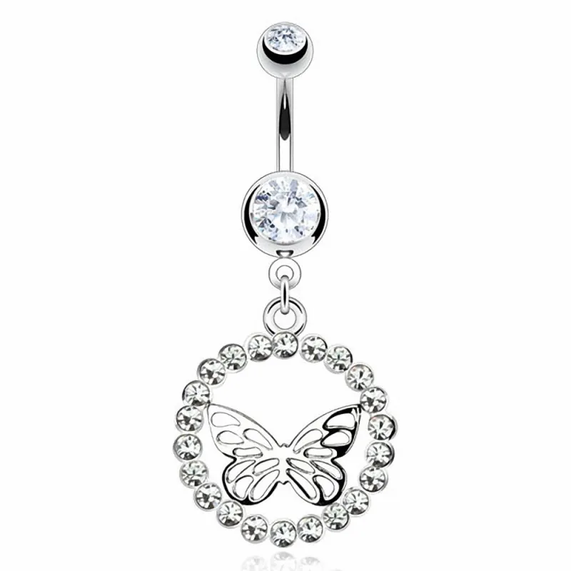 Piercing nombril papillon orbe