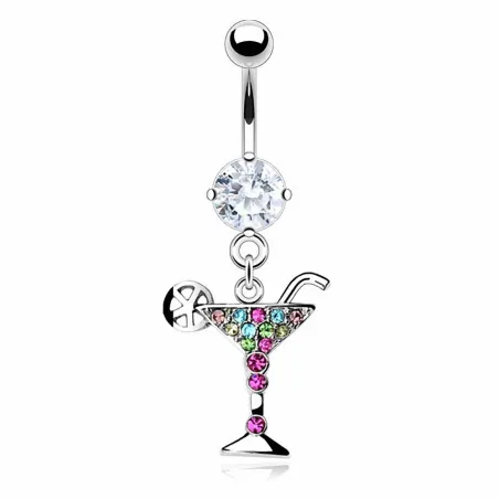 Piercing nombril verre cocktail