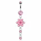 Piercing nombril fleur pendentif