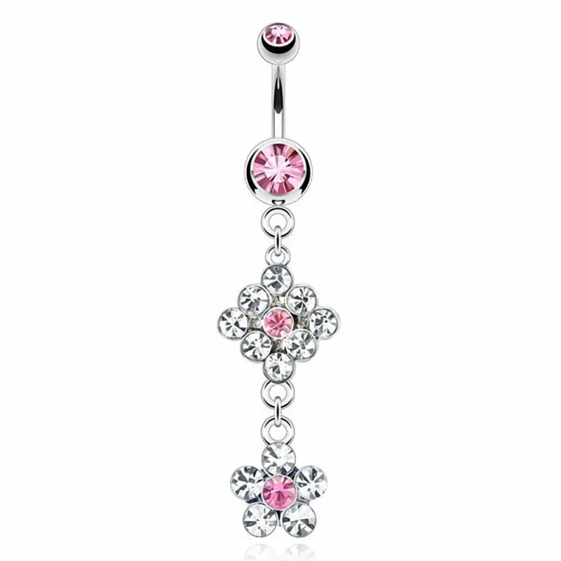 Piercing nombril double fleurs