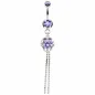 Piercing nombril rose zircon