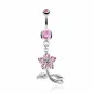 Piercing nombril fleur zircon