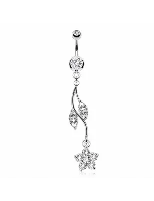 Piercing nombril fleur vigne