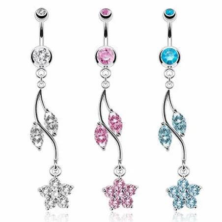 Piercing nombril fleur vigne