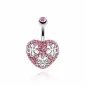 Piercing nombril coeur triple fleur