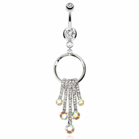 Piercing nombril cercle crystal