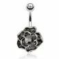 Piercing nombril fleur vintage hématite