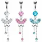 Piercing nombril papillon zircon