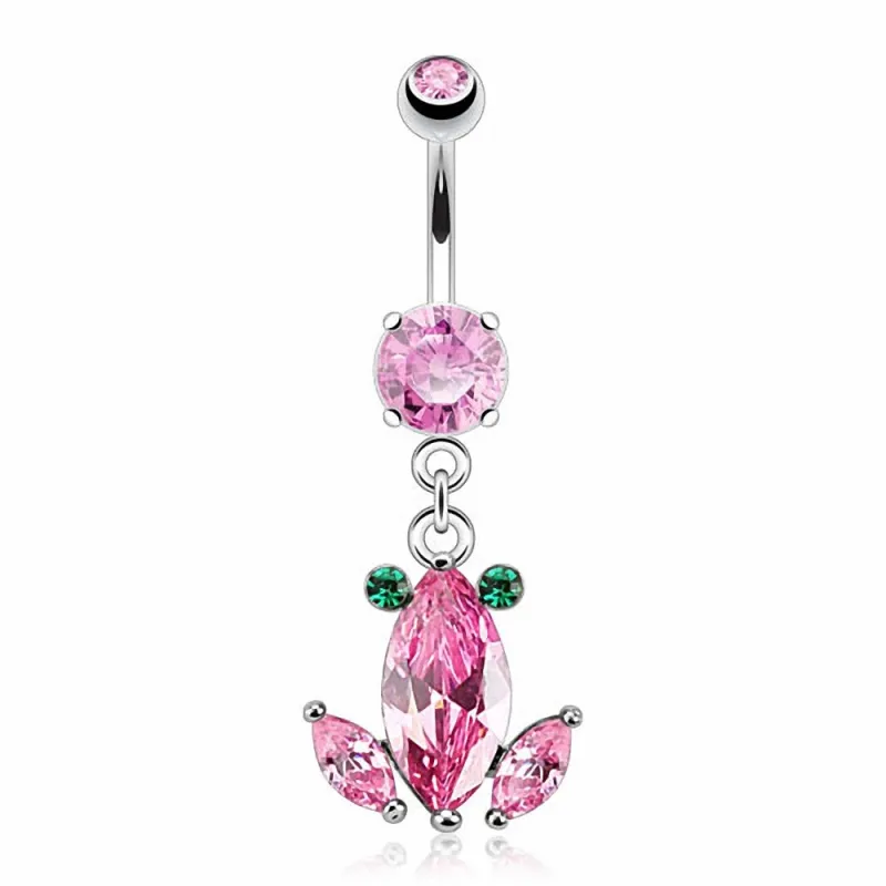 Piercing nombril grenouille crystal