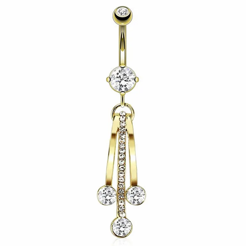 Piercing nombril petite taille plaqué or