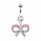 Piercing nombril ruban rose