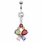 Piercing nombril papillon multi strass