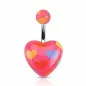 Piercing nombril coeur multicolores