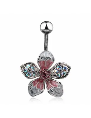 Piercing nombril fleur tropicale