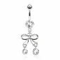 Piercing nombril noeud pierres zircon