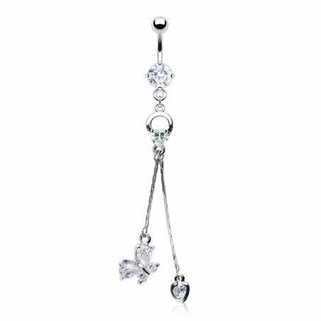 Piercing nombril papillon coeur