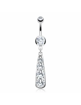 Piercing nombril pendentif 4 gemmes