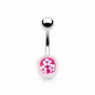 Piercing nombril boule fleurs