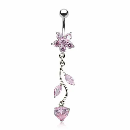 Piercing nombril vigne fleur