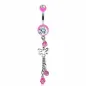 Piercing nombril paillettes papillon