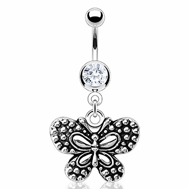 Piercing nombril vintage papillon