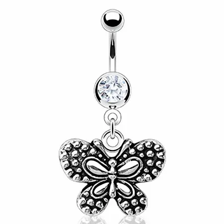 Piercing nombril vintage papillon