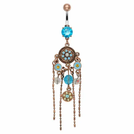 Piercing nombril vintage turquoise