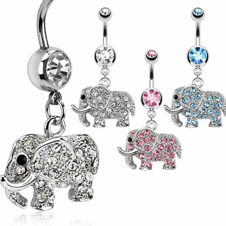 Piercing nombril éléphant gemmes