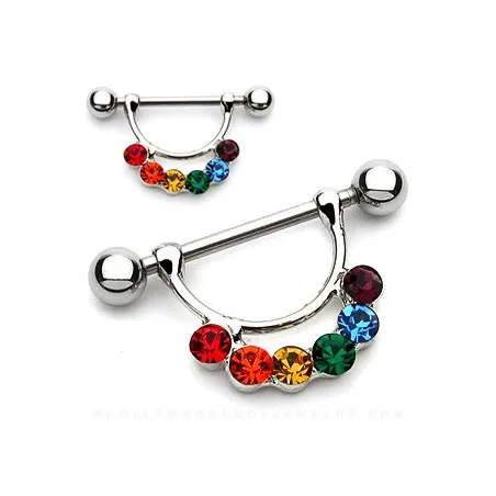 Piercing Téton Pendentif Gay Pride - Bijou Piercing Téton