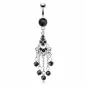 Piercing nombril chandelier perles noires