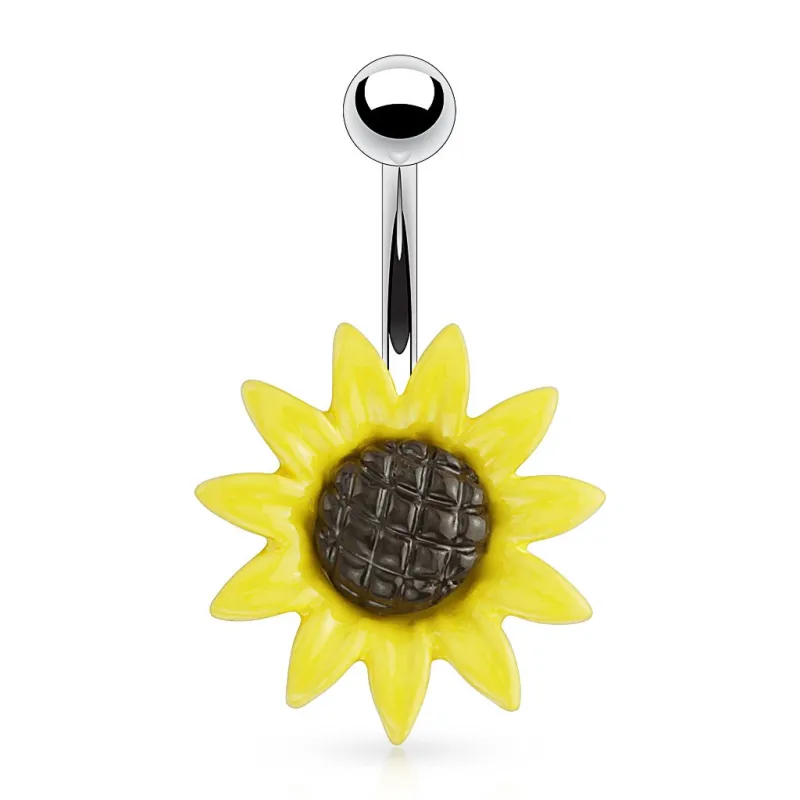 Piercing nombril tournesol