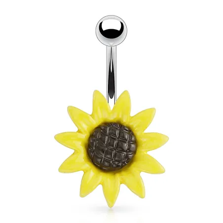 Piercing nombril tournesol